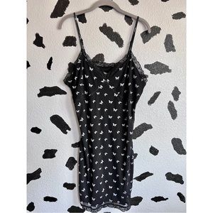 Wild Fable black butterfly slip dress NWT